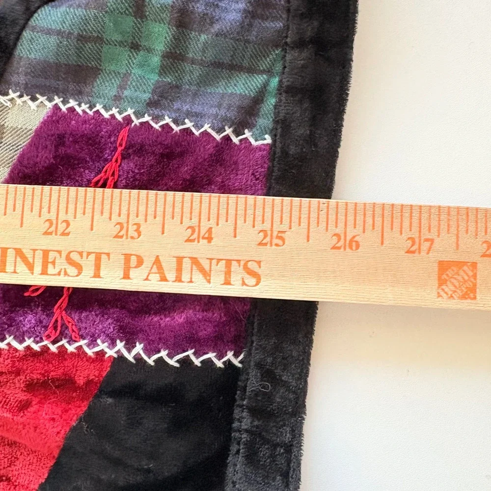 Bedford Fair Patchwork Velvet Plaid Button Down Jacket Women's‎ L Colorful